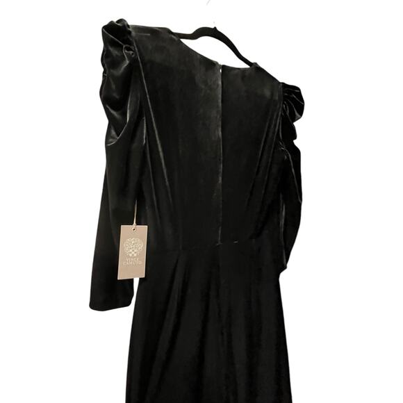 Vince Camuto Ruched Velvet Shirred Sheath Bodycon Dress | 10, Black NEW $148 - Picture 4 of 10